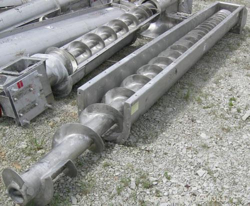 Unused-USED: Screw conveyor 12" diameter x 130" tall. 5 hp/200 rpm, clockwise.