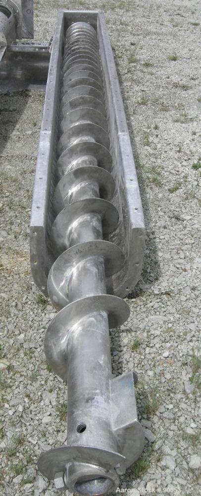 Unused-USED: Screw conveyor 12" diameter x 130" tall. 5 hp/200 rpm, clockwise.