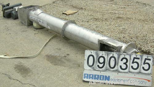Unused-USED: Dalex screw conveyor, 304 stainless steel.  9" diameter screw x approximately 88" long x 4" pitch.  Tubular trough 10" diameter.  Driven by a 1 1/2 hp, 3/60/230/460 volt, 1750 rpm XP mot...