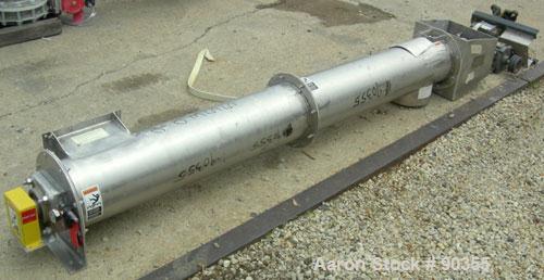 Unused-USED: Dalex screw conveyor, 304 stainless steel.  9" diameter screw x approximately 88" long x 4" pitch.  Tubular trough 10" diameter.  Driven by a 1 1/2 hp, 3/60/230/460 volt, 1750 rpm XP mot...