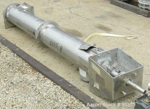 Unused-USED: Dalex screw conveyor, 304 stainless steel.  9" diameter screw x approximately 88" long x 4" pitch.  Tubular trough 10" diameter.  Driven by a 1 1/2 hp, 3/60/230/460 volt, 1750 rpm XP mot...