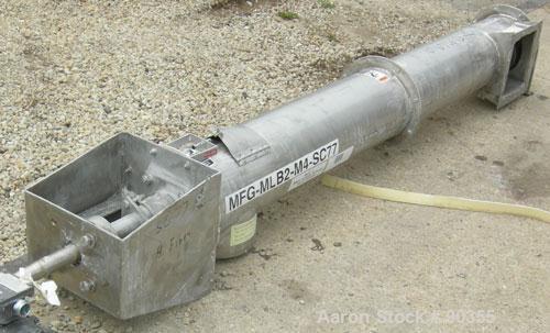 Unused-USED: Dalex screw conveyor, 304 stainless steel.  9" diameter screw x approximately 88" long x 4" pitch.  Tubular trough 10" diameter.  Driven by a 1 1/2 hp, 3/60/230/460 volt, 1750 rpm XP mot...