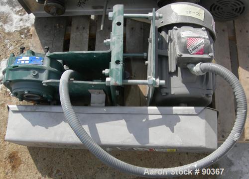 USED: Screw conveyor, 304 stainless steel, horizontal. 9" diameter x approximately 144" long x 4-1/2" pitch screw in 3 sections. Trough measures 10" wide x approximately 10" deep in 3 sections. (4) P...