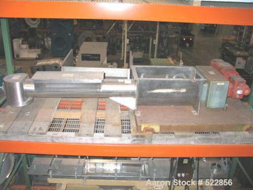 USED: 8" x 72" Acrison stainless steel screw feeder, model I40/T2.8" diameter screw with heavy duty overwrap in feed trough section.Center of feed to center of discharge approximately 6'. Inlet troug...