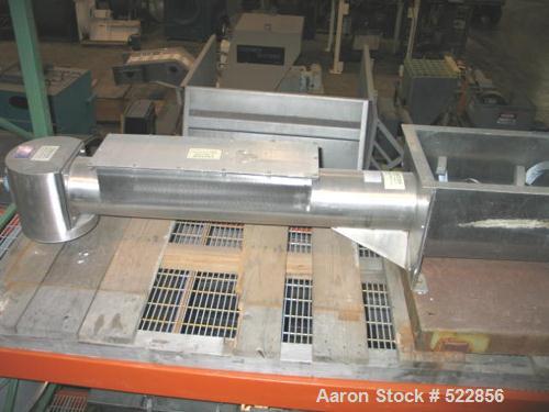 USED: 8" x 72" Acrison stainless steel screw feeder, model I40/T2.8" diameter screw with heavy duty overwrap in feed trough section.Center of feed to center of discharge approximately 6'. Inlet troug...
