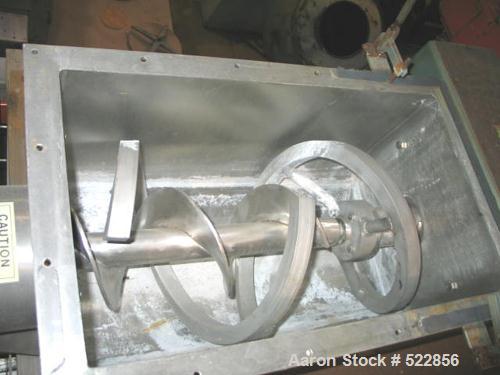 USED: 8" x 72" Acrison stainless steel screw feeder, model I40/T2.8" diameter screw with heavy duty overwrap in feed trough section.Center of feed to center of discharge approximately 6'. Inlet troug...