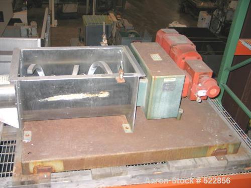 USED: 8" x 72" Acrison stainless steel screw feeder, model I40/T2.8" diameter screw with heavy duty overwrap in feed trough section.Center of feed to center of discharge approximately 6'. Inlet troug...
