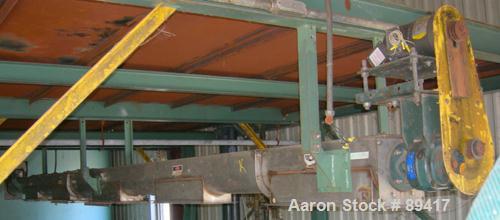 USED: Advanced Fabricators Screw Conveyor, 304 stainless steel, horizontal. 6" diameter x 220" long x 3" pitch screw. Driven by a 1 hp, 3/60/208-230/460 volt, 1725 rpm motor with a Dodge reducer, rat...