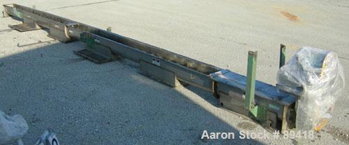 USED: Advanced Fabricators Screw Conveyor, 304 stainless steel, horizontal. 6" diameter x 220" long x 3" pitch screw. Driven by a 1 hp, 3/60/208-230/460 volt, 1725 rpm motor with a Dodge reducer, rat...