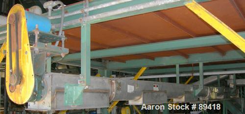USED: Advanced Fabricators Screw Conveyor, 304 stainless steel, horizontal. 6" diameter x 220" long x 3" pitch screw. Driven by a 1 hp, 3/60/208-230/460 volt, 1725 rpm motor with a Dodge reducer, rat...