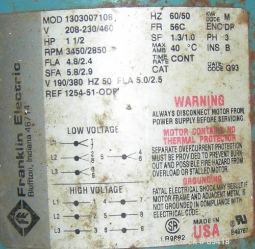 USED: Advanced Fabricators Screw Conveyor, 304 stainless steel, horizontal. 6" diameter x 220" long x 3" pitch screw. Driven by a 1 hp, 3/60/208-230/460 volt, 1725 rpm motor with a Dodge reducer, rat...