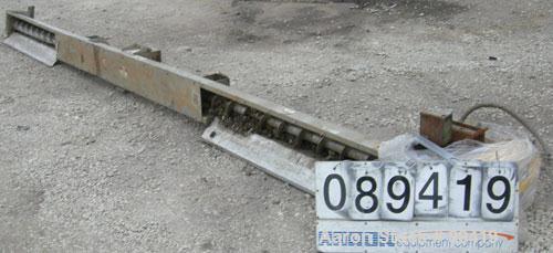 USED: Advanced Fabricators screw conveyor, 304 stainless steel, horizontal. 6" diameter x 202" long x 3" pitch screw. Driven by a 1 hp, 3/60/208-230/460 volt, 1725 rpm motor with a Dodge reducer, rat...