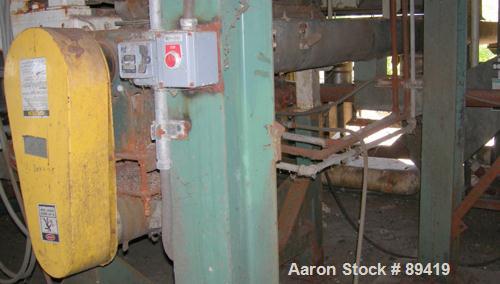 USED: Advanced Fabricators screw conveyor, 304 stainless steel, horizontal. 6" diameter x 202" long x 3" pitch screw. Driven by a 1 hp, 3/60/208-230/460 volt, 1725 rpm motor with a Dodge reducer, rat...