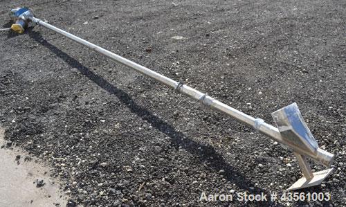 Used AFC Spiralfeeder Enclosed Tube Screw Conveyor, Model 25F (hd), 304 Stainless Steel. Approximate 2-1/2” diameter x 188” long helix. End feed and discharge. Driven by a 2hp, 3/60/230/460 volt, 172...