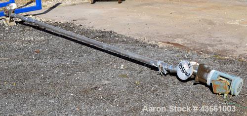 Used AFC Spiralfeeder Enclosed Tube Screw Conveyor, Model 25F (hd), 304 Stainless Steel. Approximate 2-1/2” diameter x 188” long helix. End feed and discharge. Driven by a 2hp, 3/60/230/460 volt, 172...