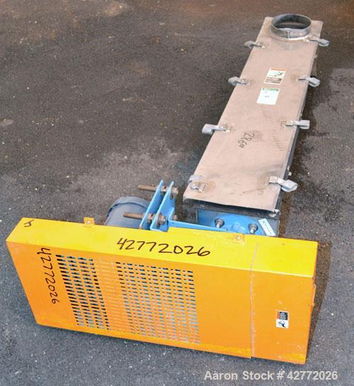 Used FMC Horizontal Screw Conveyor, 304 Stainless Steel. Approximate 9" diameter x 48" long x 4-1/2" pitch screw. Trough 7" wide x 7-1/2" deep. (1) Piece top cover. Driven by a 1hp, 3/60/208-230/460 ...