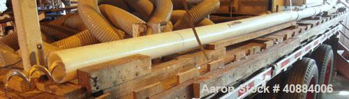 Used Flexcion Flexible Screw Conveyor. 304 Stainless Steel Hopper.  3" diameter x 249" long stainless steel screw, 4" diameter x 221" long plastic tube.  Driven by a 5 hp, 3/60/208-230/460 volt, 1740...
