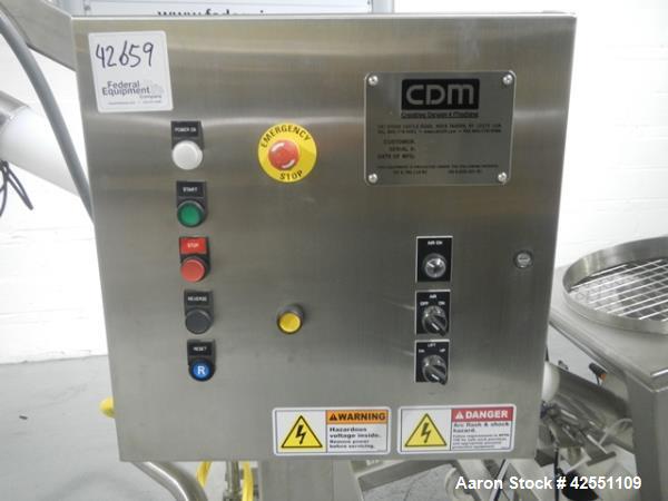 Used Flexicon feeder system, with 4" diameter x 7' long poly tube, stainless steel auger driven by 3 hp, 230/460 volt motor drive, , approximately 2" x 2" x 18" deep stainless steel feed hopper with ...