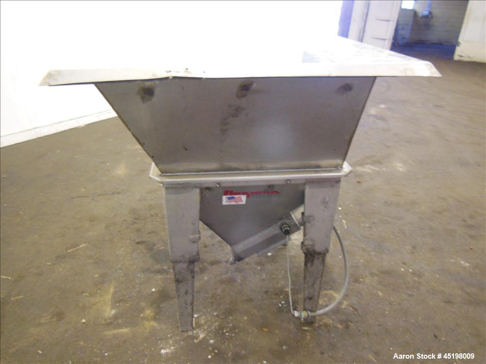 Used Hapman Flexible Screw Conveyor Parts Consisting Of: (1) 36" x 36" x 35" deep feed hopper with a 1 piece cover, (1) 5hp, 3/60/208-230/460 volt, 1725 rpm gear motor, ratio 3 to 1, and a control pa...