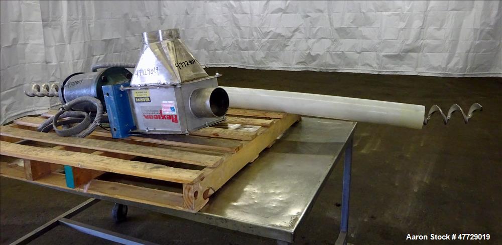 Used Flexicon Screw Conveyor, Stainless Steel.