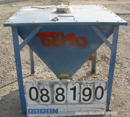 USED: Flexicon incline screw conveyor. Carbon steel hopper 36" long x 36" wide x 33" coned bottom. Bolt-on top cover. Approximate 3-1/2" diameter x 174" long, 304 stainless steel screw. Driven by a 5...