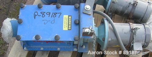 USED: Flexicon incline screw conveyor. Carbon steel hopper 36" long x  36" wide x 33" coned bottom. Bolt-on top cover. Approximate 3-1/2"  diameter x 211" long, 304 stainless steel screw. Driven by a...