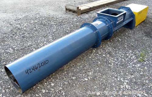 Unused- Goodman Conveyor Company Enclosed Tube Screw Conveyor, Carbon Steel. 9'' Diameter x 75-1/4'' long x 9 pitch screw, 10'' diameter enclosed tube. 10 x 10 Top inlet. Requires an approximate 3 hp...