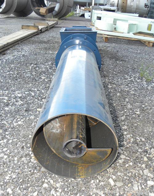 Unused- Goodman Conveyor Company Enclosed Tube Screw Conveyor, Carbon Steel. 9'' Diameter x 75-1/4'' long x 9 pitch screw, 10'' diameter enclosed tube. 10 x 10 Top inlet. Requires an approximate 3 hp...