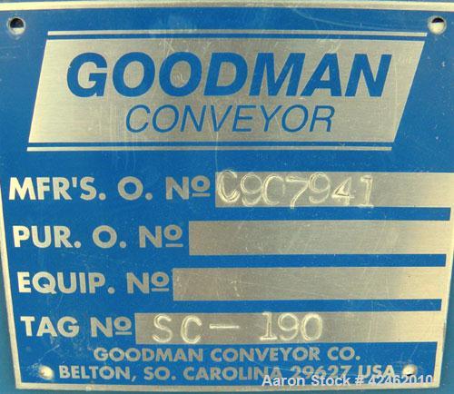 Unused- Goodman Conveyor Company Enclosed Tube Screw Conveyor, Carbon Steel. 9'' Diameter x 75-1/4'' long x 9 pitch screw, 10'' diameter enclosed tube. 10 x 10 Top inlet. Requires an approximate 3 hp...