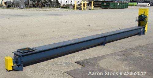 Unused- Goodman Conveyor Company Screw Conveyor, Carbon Steel. 9" Diameter x 224" long x 9’’ pitch screw, 10" wide trough with (3) sections of bolt on top cover. 10’’ x 10’’ inlet and outlet. Driven ...