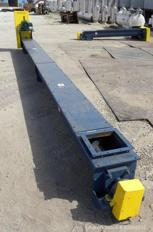 Unused- Goodman Conveyor Company Screw Conveyor, Carbon Steel. 9" Diameter x 224" long x 9’’ pitch screw, 10" wide trough with (3) sections of bolt on top cover. 10’’ x 10’’ inlet and outlet. Driven ...