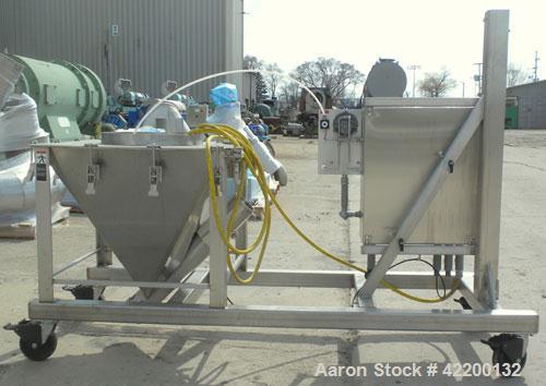 Used Hapman Mobile Helix Flexible Screw Conveyor, model DO4-HC-0302, 304 stainless steel. (2) 3-1/2’’ diameter x 180’’ long screws, 4-1/2’’ diameter stainless steel tube. Includes a 27’’ x 27’’ x 25’...