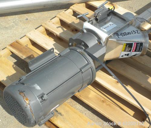Used Hapman Mobile Helix Flexible Screw Conveyor, model DO4-HC-0302, 304 stainless steel. (2) 3-1/2’’ diameter x 180’’ long screws, 4-1/2’’ diameter stainless steel tube. Includes a 27’’ x 27’’ x 25’...