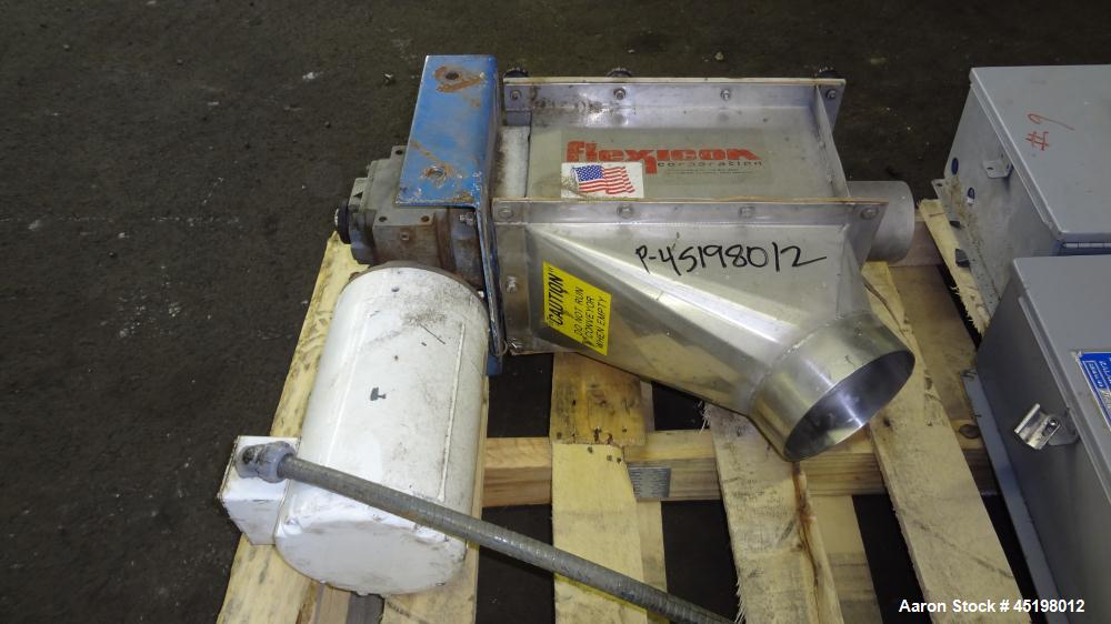 Used Hapman Flexible Screw Conveyor Parts Consisting Of: (1) 35" x 29" x 41" deep feed hopper with a 1 piece cover, (1) 1.5hp, 3/60/208-230/460 volt, 1725 rpm gear motor, ratio 10 to 1, control panel...