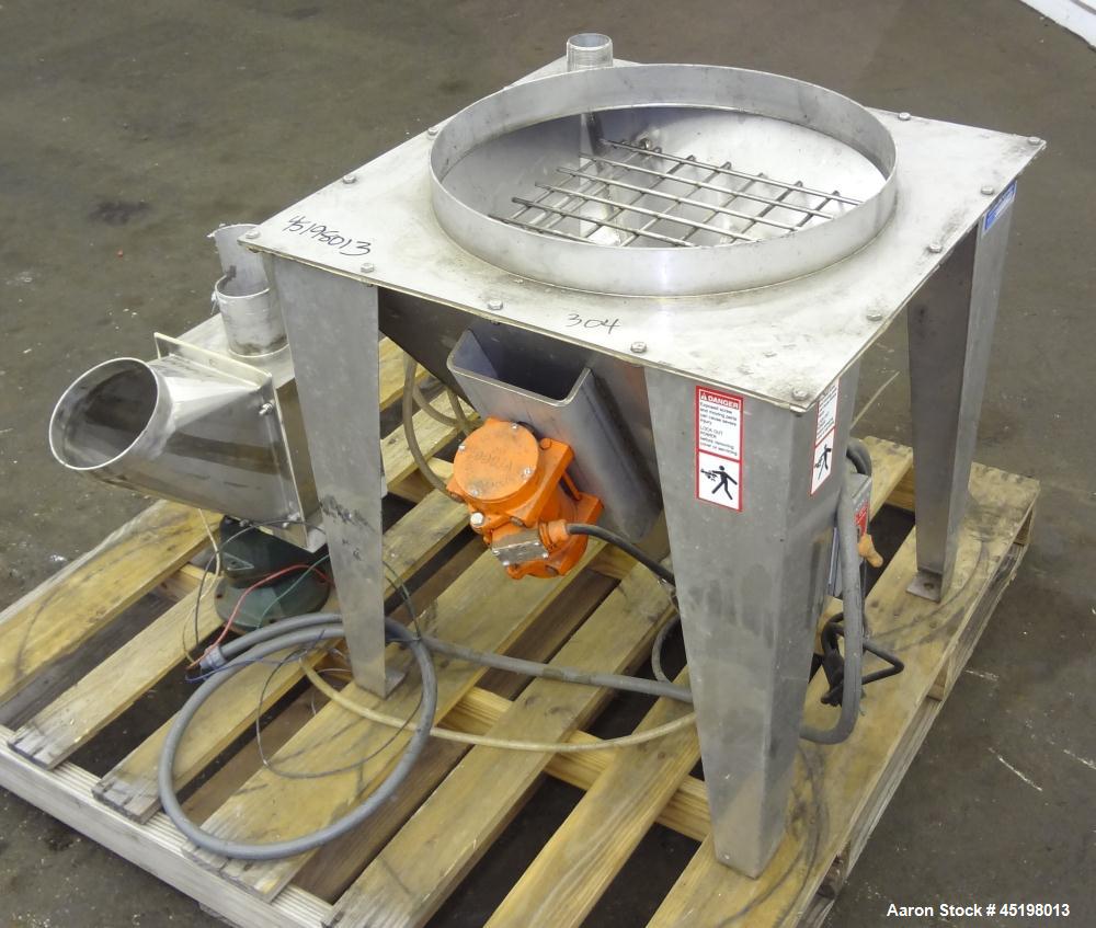 Used Hapman Flexible Screw Conveyor Parts Consisting Of: (1) 24" x 24" x 20" deep feed hopper with a 1 piece cover, (1) drive housing, no motor, and (1) approximate 3" diameter x 106" long tube, no s...