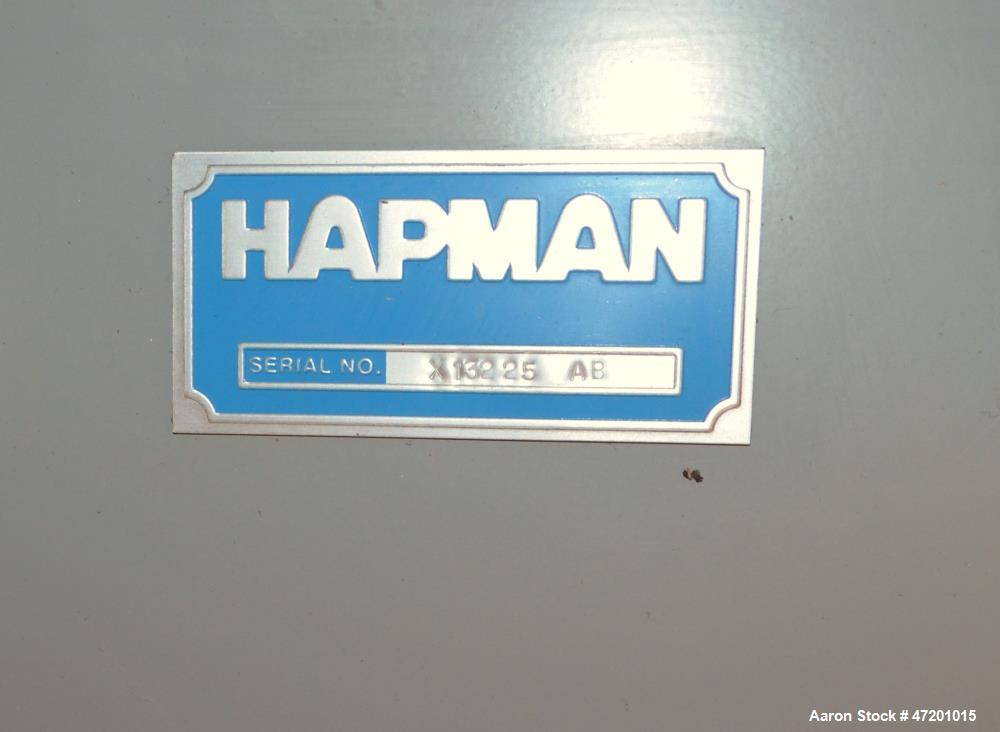 Used Hapman Flexable Tube Screw Conveyor, Stainless Steel. Approximate 6” diameter x 228 poly tube enclosed in a carbon steel tube. Approximate 6” diameter x 276” long helix type screw. No motor incl...