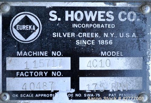 Used S. Howes Inclined Screw Conveyor, Model 4C10, 304 Stainless Steel. 4" diameter x 120" long screw. Enclosed tube. End feed hopper 40’’ wide x 30’’ long x approximately 20’’ deep with a removable ...