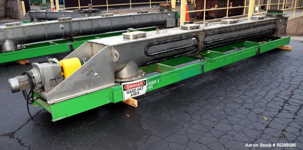 Used KWS Manufacturing Ribbon Style Continuos Mixer / Conveyor, 304 Stainless