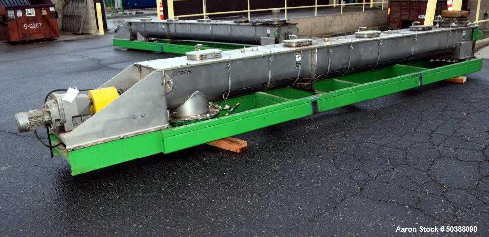 Used KWS Manufacturing Ribbon Style Continuos Mixer / Conveyor, 304 Stainless