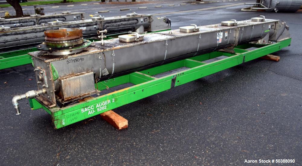 Used KWS Manufacturing Ribbon Style Continuos Mixer / Conveyor, 304 Stainless