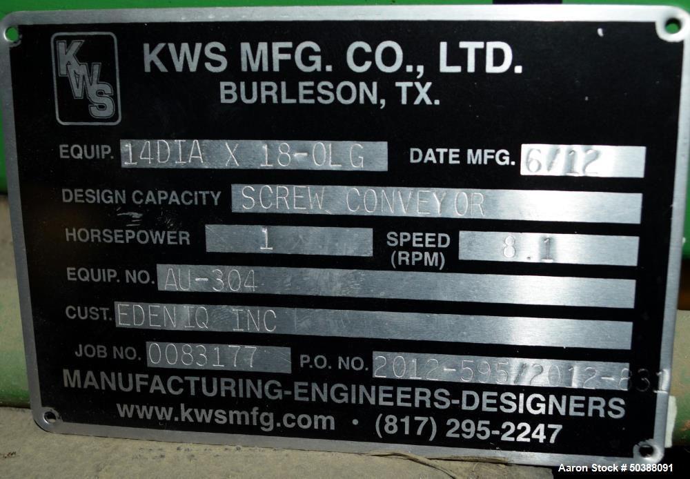 Used- KWS Manufacturing Ribbon Style Conveyor