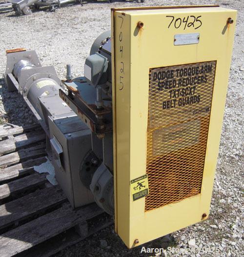 Used Unused- KWS Screw Conveyor, 304 Stainless Steel, Horizontal. 9" diameter x 68" long x approximate 2-1/2" pitch tapered screw. 10" diameter bolt together tube, 1 cover missing. 10" x 10" end bott...