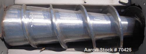 Used Unused- KWS Screw Conveyor, 304 Stainless Steel, Horizontal. 9" diameter x 68" long x approximate 2-1/2" pitch tapered screw. 10" diameter bolt together tube, 1 cover missing. 10" x 10" end bott...