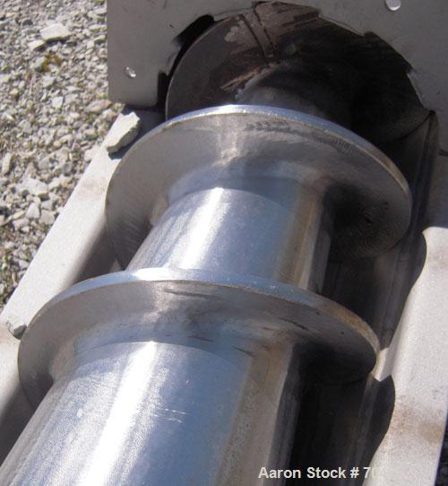 Used Unused- KWS Screw Conveyor, 304 Stainless Steel, Horizontal. 9" diameter x 68" long x approximate 2-1/2" pitch tapered screw. 10" diameter bolt together tube, 1 cover missing. 10" x 10" end bott...