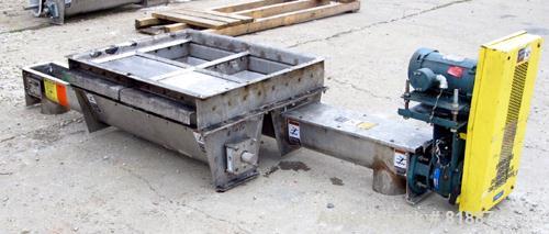 USED: KWS Dual Screw Conveyor/Feeder, 304 stainless steel. (2) 6" diameter x 6' long x 1-1/2" pitch screws. Driven by a 2 hp, 3/60/230/460 volt, 1730 rpm motor thru a Dodge reducer, ratio 23.46:1. Ap...