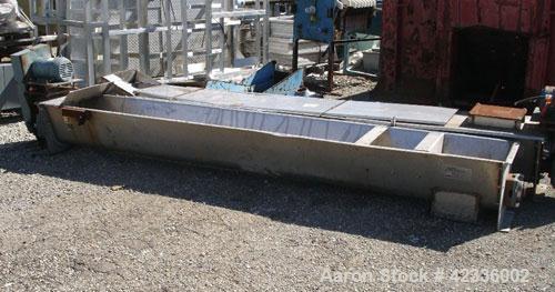 Used Link Belt Screw Conveyor, Stainless Steel Approximately 10" diameter x 132'' long. 3'' Thru 9'' pitch flights. Driven by a 2hp, 575 volt motor.