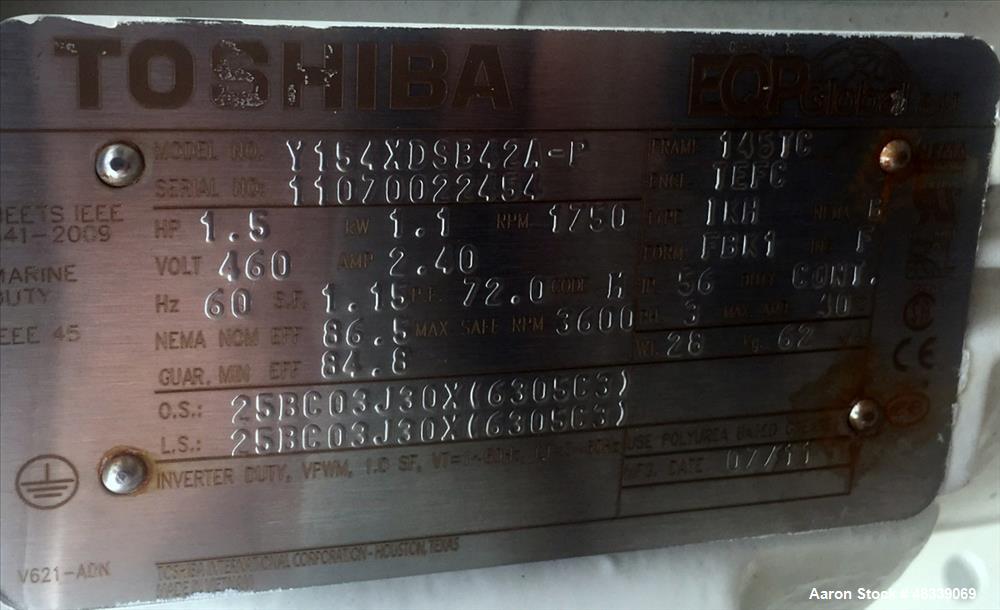 Used Mac Process Screw Conveyor, Carbon Steel.