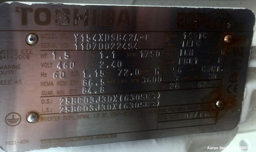 Used Mac Process Screw Conveyor, Carbon Steel.