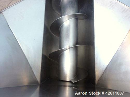 Used Material Transportation Company (MTC) Screw Conveyor, model MTCS8-18-19, stainless steel. 16" Diameter X 204" long screw. Discharge height is approximately 135 inches. Discharge opening is 18" X...