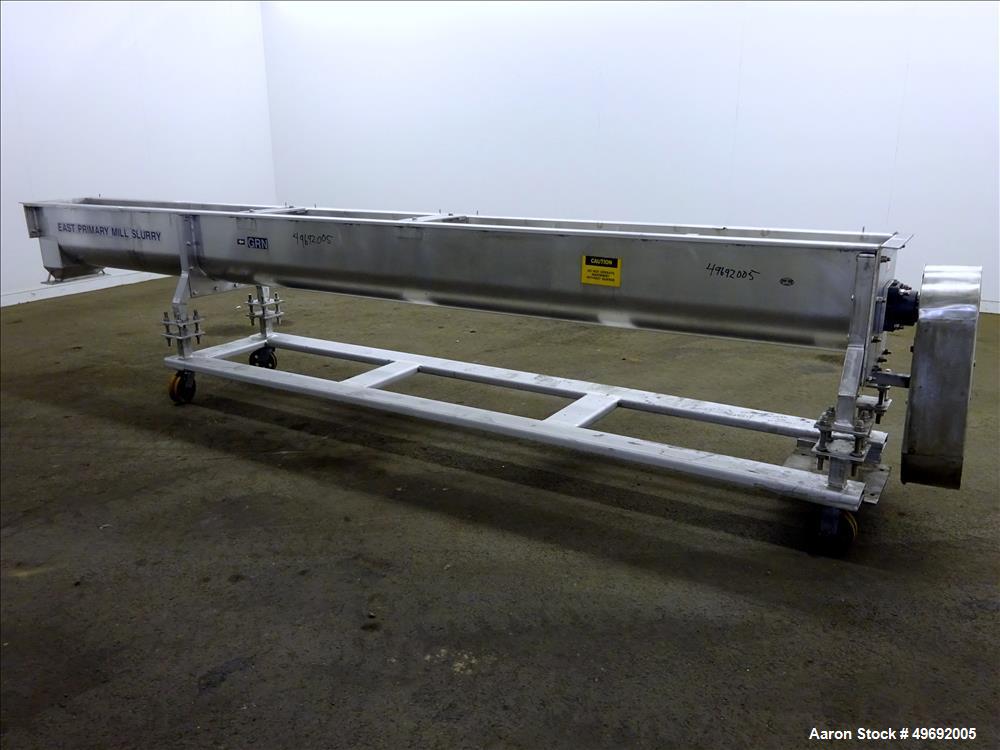 Used- Martin Conveyor Division Screw Conveyor, 304 Stainless Steel.